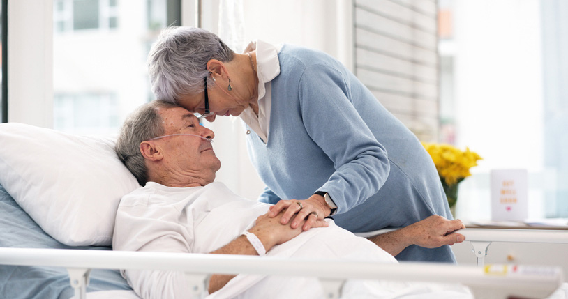 An elderly man in hospice care spending final days with his wife in Shreveport, LA