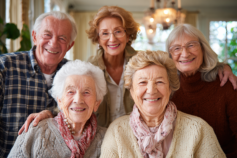 elderly group of people at the guest house skilled nursing & rehabilitation in Shreveport, LA.