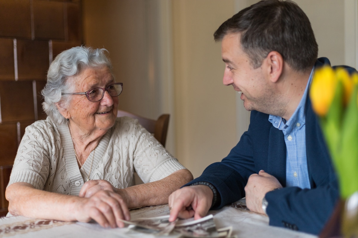 Senior resident receiving long-term care